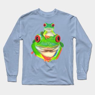 Mommy and Baby Tree Frog :: Reptiles and Amphibians Long Sleeve T-Shirt